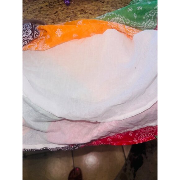 Blue Plate Vintage Bandana Patchwork Maxi Dress Sleeveless V-Neck Cottage Boho - Picture 7 of 8